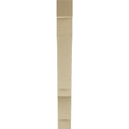 Ekena Millwork - BKTUR035X24X32BOA05RCPR - Timberthane Faux Wood Balboa Style Bracket, Block Ends, 3 1/2"W x 24"D x 32"H, Primed Tan