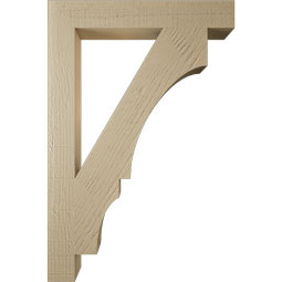 Ekena Millwork - BKTUR035X24X36BOA05RCPR - Timberthane Faux Wood Balboa Style Bracket, Block Ends, 3 1/2"W x 24"D x 36"H, Primed Tan