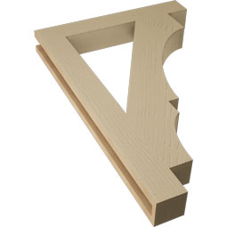 Ekena Millwork - BKTUR035X24X36BOA05RCPR - Timberthane Faux Wood Balboa Style Bracket, Block Ends, 3 1/2"W x 24"D x 36"H, Primed Tan