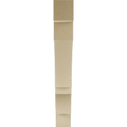Ekena Millwork - BKTUR035X26X26BOA05RCPR - Timberthane Faux Wood Balboa Style Bracket, Block Ends, 3 1/2"W x 26"D x 26"H, Primed Tan