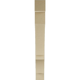 Ekena Millwork - BKTUR035X26X30BOA05RCPR - Timberthane Faux Wood Balboa Style Bracket, Block Ends, 3 1/2"W x 26"D x 30"H, Primed Tan