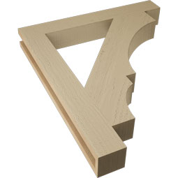 Ekena Millwork - BKTUR035X26X30BOA05RCPR - Timberthane Faux Wood Balboa Style Bracket, Block Ends, 3 1/2"W x 26"D x 30"H, Primed Tan