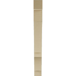 Ekena Millwork - BKTUR035X26X34BOA05RCPR - Timberthane Faux Wood Balboa Style Bracket, Block Ends, 3 1/2"W x 26"D x 34"H, Primed Tan