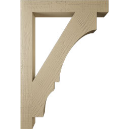 Ekena Millwork - BKTUR035X26X38BOA05RCPR - Timberthane Faux Wood Balboa Style Bracket, Block Ends, 3 1/2"W x 26"D x 38"H, Primed Tan