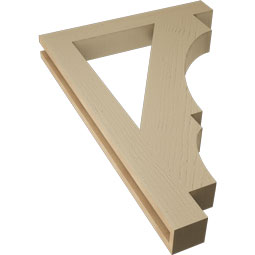 Ekena Millwork - BKTUR035X26X38BOA05RCPR - Timberthane Faux Wood Balboa Style Bracket, Block Ends, 3 1/2"W x 26"D x 38"H, Primed Tan