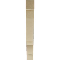 Ekena Millwork - BKTUR035X28X28BOA05RCPR - Timberthane Faux Wood Balboa Style Bracket, Block Ends, 3 1/2"W x 28"D x 28"H, Primed Tan