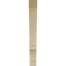 Ekena Millwork - BKTUR035X28X32BOA05RCPR - Timberthane Faux Wood Balboa Style Bracket, Block Ends, 3 1/2"W x 28"D x 32"H, Primed Tan