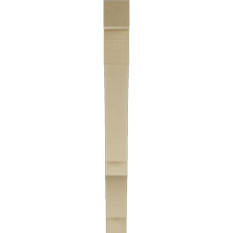 Ekena Millwork - BKTUR035X28X36BOA05RCPR - Timberthane Faux Wood Balboa Style Bracket, Block Ends, 3 1/2"W x 28"D x 36"H, Primed Tan