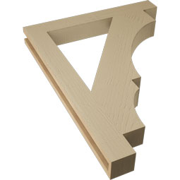 Ekena Millwork - BKTUR035X28X36BOA05RCPR - Timberthane Faux Wood Balboa Style Bracket, Block Ends, 3 1/2"W x 28"D x 36"H, Primed Tan