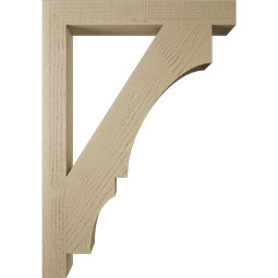 Ekena Millwork - BKTUR035X28X40BOA05RCPR - Timberthane Faux Wood Balboa Style Bracket, Block Ends, 3 1/2"W x 28"D x 40"H, Primed Tan