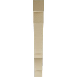 Ekena Millwork - BKTUR035X30X30BOA05RCPR - Timberthane Faux Wood Balboa Style Bracket, Block Ends, 3 1/2"W x 30"D x 30"H, Primed Tan