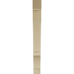 Ekena Millwork - BKTUR035X30X34BOA05RCPR - Timberthane Faux Wood Balboa Style Bracket, Block Ends, 3 1/2"W x 30"D x 34"H, Primed Tan