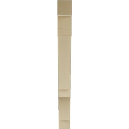 Ekena Millwork - BKTUR035X30X36BOA05RCPR - Timberthane Faux Wood Balboa Style Bracket, Block Ends, 3 1/2"W x 30"D x 36"H, Primed Tan