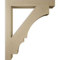 Ekena Millwork - BKTUR035X30X36BOA05RCPR - Timberthane Faux Wood Balboa Style Bracket, Block Ends, 3 1/2"W x 30"D x 36"H, Primed Tan