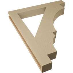 Ekena Millwork - BKTUR035X30X36BOA05RCPR - Timberthane Faux Wood Balboa Style Bracket, Block Ends, 3 1/2"W x 30"D x 36"H, Primed Tan