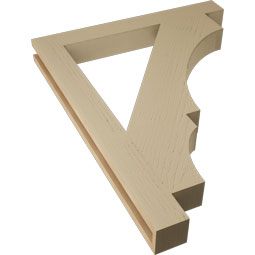 Ekena Millwork - BKTUR035X30X38BOA05RCPR - Timberthane Faux Wood Balboa Style Bracket, Block Ends, 3 1/2"W x 30"D x 38"H, Primed Tan