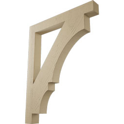 Ekena Millwork - BKTUR035X30X38BOA05RCPR - Timberthane Faux Wood Balboa Style Bracket, Block Ends, 3 1/2"W x 30"D x 38"H, Primed Tan
