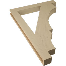 Ekena Millwork - BKTUR035X30X42BOA05RCPR - Timberthane Faux Wood Balboa Style Bracket, Block Ends, 3 1/2"W x 30"D x 42"H, Primed Tan
