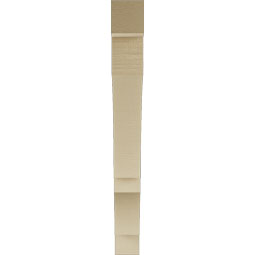 Ekena Millwork - BKTUR035X32X32BOA05RCPR - Timberthane Faux Wood Balboa Style Bracket, Block Ends, 3 1/2"W x 32"D x 32"H, Primed Tan