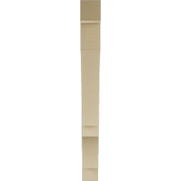 Ekena Millwork - BKTUR035X32X36BOA05RCPR - Timberthane Faux Wood Balboa Style Bracket, Block Ends, 3 1/2"W x 32"D x 36"H, Primed Tan