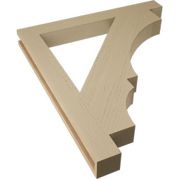 Ekena Millwork - BKTUR035X32X36BOA05RCPR - Timberthane Faux Wood Balboa Style Bracket, Block Ends, 3 1/2"W x 32"D x 36"H, Primed Tan