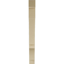 Ekena Millwork - BKTUR035X32X38BOA05RCPR - Timberthane Faux Wood Balboa Style Bracket, Block Ends, 3 1/2"W x 32"D x 38"H, Primed Tan