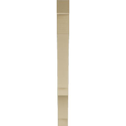 Ekena Millwork - BKTUR035X32X40BOA05RCPR - Timberthane Faux Wood Balboa Style Bracket, Block Ends, 3 1/2"W x 32"D x 40"H, Primed Tan