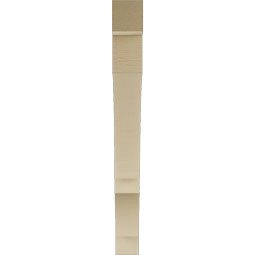 Ekena Millwork - BKTUR035X34X34BOA05RCPR - Timberthane Faux Wood Balboa Style Bracket, Block Ends, 3 1/2"W x 34"D x 34"H, Primed Tan
