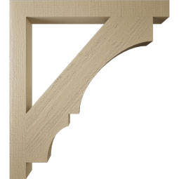 Ekena Millwork - BKTUR035X34X38BOA05RCPR - Timberthane Faux Wood Balboa Style Bracket, Block Ends, 3 1/2"W x 34"D x 38"H, Primed Tan