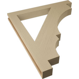 Ekena Millwork - BKTUR035X34X38BOA05RCPR - Timberthane Faux Wood Balboa Style Bracket, Block Ends, 3 1/2"W x 34"D x 38"H, Primed Tan
