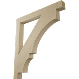Ekena Millwork - BKTUR035X34X38BOA05RCPR - Timberthane Faux Wood Balboa Style Bracket, Block Ends, 3 1/2"W x 34"D x 38"H, Primed Tan