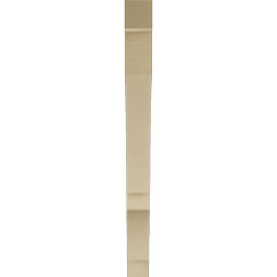 Ekena Millwork - BKTUR035X34X40BOA05RCPR - Timberthane Faux Wood Balboa Style Bracket, Block Ends, 3 1/2"W x 34"D x 40"H, Primed Tan