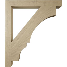 Ekena Millwork - BKTUR035X34X40BOA05RCPR - Timberthane Faux Wood Balboa Style Bracket, Block Ends, 3 1/2"W x 34"D x 40"H, Primed Tan