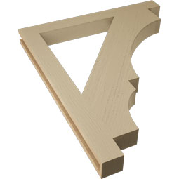 Ekena Millwork - BKTUR035X34X40BOA05RCPR - Timberthane Faux Wood Balboa Style Bracket, Block Ends, 3 1/2"W x 34"D x 40"H, Primed Tan