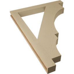 Ekena Millwork - BKTUR035X34X46BOA05RCPR - Timberthane Faux Wood Balboa Style Bracket, Block Ends, 3 1/2"W x 34"D x 46"H, Primed Tan