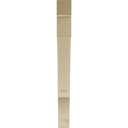 Ekena Millwork - BKTUR035X36X36BOA05RCPR - Timberthane Faux Wood Balboa Style Bracket, Block Ends, 3 1/2"W x 36"D x 36"H, Primed Tan