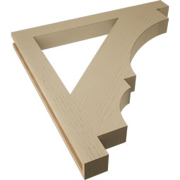 Ekena Millwork - BKTUR035X36X36BOA05RCPR - Timberthane Faux Wood Balboa Style Bracket, Block Ends, 3 1/2"W x 36"D x 36"H, Primed Tan