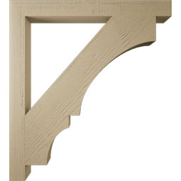 Ekena Millwork - BKTUR035X36X40BOA05RCPR - Timberthane Faux Wood Balboa Style Bracket, Block Ends, 3 1/2"W x 36"D x 40"H, Primed Tan