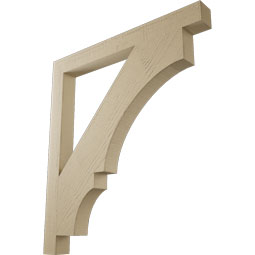 Ekena Millwork - BKTUR035X36X40BOA05RCPR - Timberthane Faux Wood Balboa Style Bracket, Block Ends, 3 1/2"W x 36"D x 40"H, Primed Tan