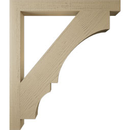 Ekena Millwork - BKTUR035X36X42BOA05RCPR - Timberthane Faux Wood Balboa Style Bracket, Block Ends, 3 1/2"W x 36"D x 42"H, Primed Tan