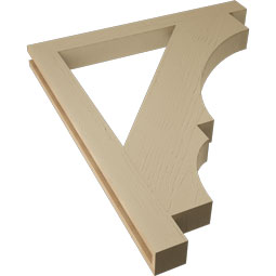 Ekena Millwork - BKTUR035X36X42BOA05RCPR - Timberthane Faux Wood Balboa Style Bracket, Block Ends, 3 1/2"W x 36"D x 42"H, Primed Tan