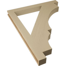 Ekena Millwork - BKTUR035X36X44BOA05RCPR - Timberthane Faux Wood Balboa Style Bracket, Block Ends, 3 1/2"W x 36"D x 44"H, Primed Tan