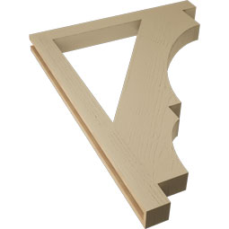 Ekena Millwork - BKTUR035X36X48BOA05RCPR - Timberthane Faux Wood Balboa Style Bracket, Block Ends, 3 1/2"W x 36"D x 48"H, Primed Tan