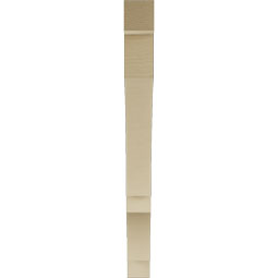 Ekena Millwork - BKTUR035X38X38BOA05RCPR - Timberthane Faux Wood Balboa Style Bracket, Block Ends, 3 1/2"W x 38"D x 38"H, Primed Tan