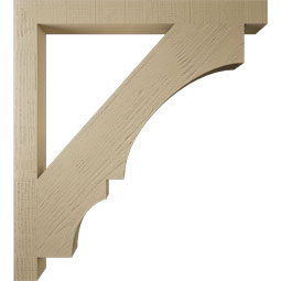 Ekena Millwork - BKTUR035X38X42BOA05RCPR - Timberthane Faux Wood Balboa Style Bracket, Block Ends, 3 1/2"W x 38"D x 42"H, Primed Tan
