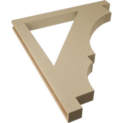 Ekena Millwork - BKTUR035X38X44BOA05RCPR - Timberthane Faux Wood Balboa Style Bracket, Block Ends, 3 1/2"W x 38"D x 44"H, Primed Tan