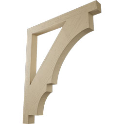 Ekena Millwork - BKTUR035X38X44BOA05RCPR - Timberthane Faux Wood Balboa Style Bracket, Block Ends, 3 1/2"W x 38"D x 44"H, Primed Tan