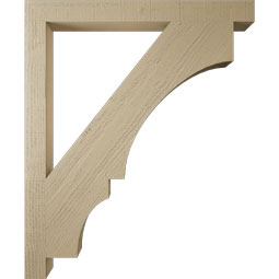 Ekena Millwork - BKTUR035X38X46BOA05RCPR - Timberthane Faux Wood Balboa Style Bracket, Block Ends, 3 1/2"W x 38"D x 46"H, Primed Tan