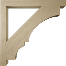 Ekena Millwork - BKTUR035X40X40BOA05RCPR - Timberthane Faux Wood Balboa Style Bracket, Block Ends, 3 1/2"W x 40"D x 40"H, Primed Tan