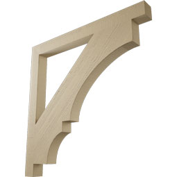 Ekena Millwork - BKTUR035X40X40BOA05RCPR - Timberthane Faux Wood Balboa Style Bracket, Block Ends, 3 1/2"W x 40"D x 40"H, Primed Tan